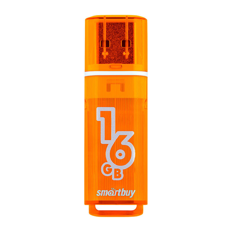 Флеш-накопитель Smartbuy Glossy 16GB USB2.0 пластик оранжевый