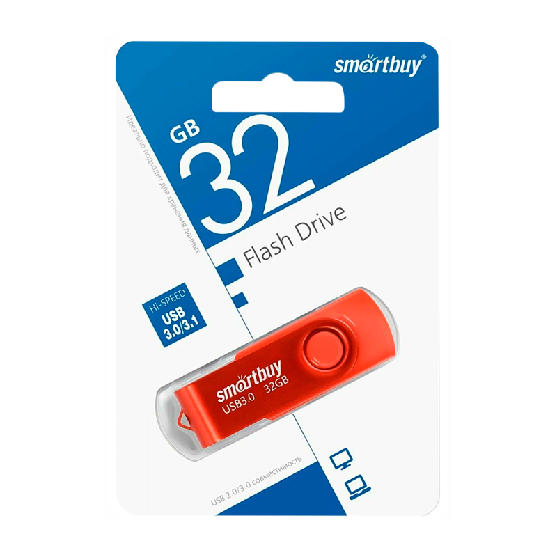 Флеш-накопитель Smartbuy Twist 32GB USB3.0 пластик красный