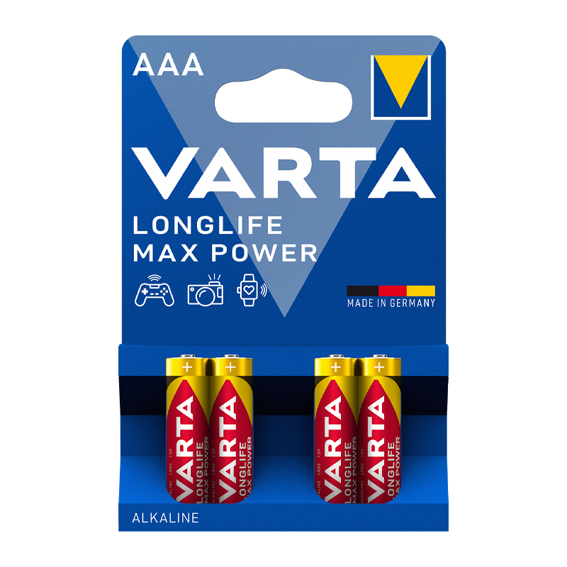 Батарейка Varta LONGLIFE MAX POWER (MAX TECH) LR03 AAA BL4 Alkaline 1.5V (4703) (4/40/200)