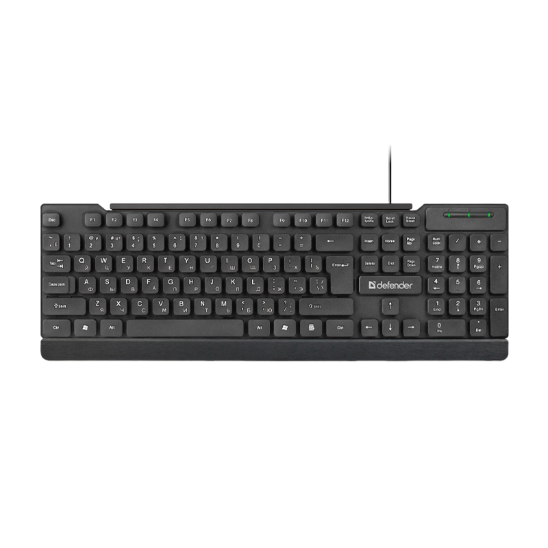 Клавиатура проводная Defender HB-190 USB RU Element классическая USB 1.5м черный (1/20)