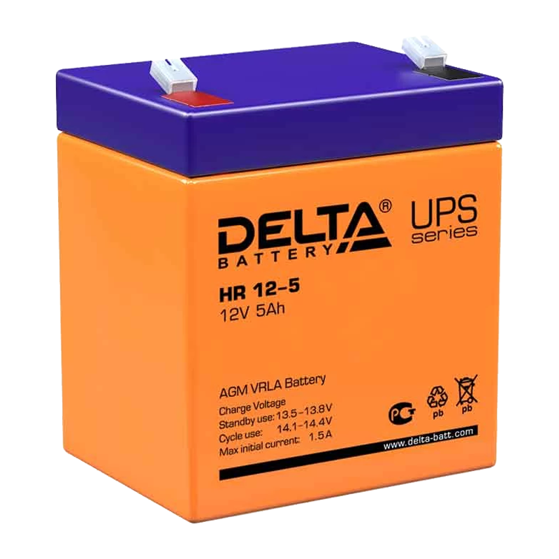 Аккумулятор свинцово-кислотный Delta HR 12-5 12V 5Ah