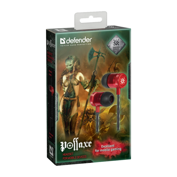 Наушники внутриканальные Defender Pollaxe красный (1/60)