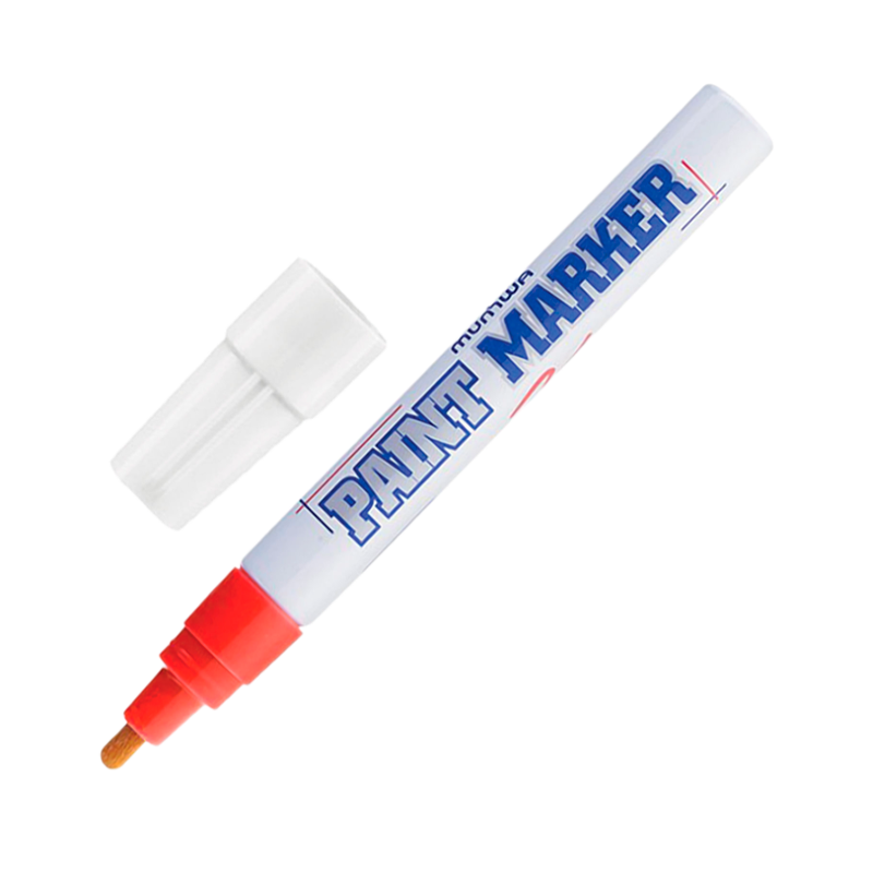Маркер промышленный MunHwa PAINT MARKER PM-03 4.0мм нитрокраска красный (1/12/576)