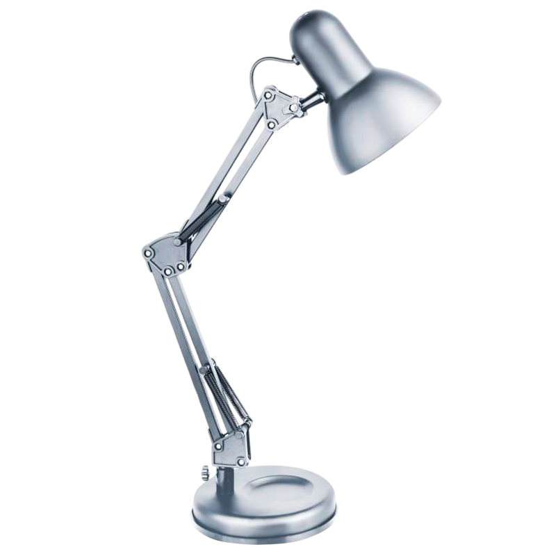 Светильник настольный Camelion KD-313 60W 230V E27 на основании серебряный (1/6)