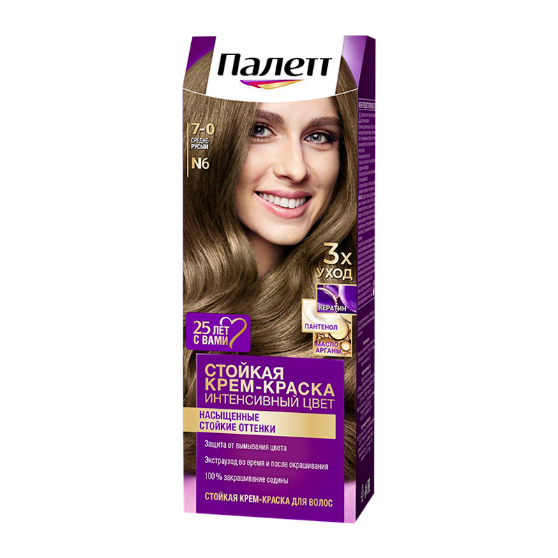 Краска для волос Schwarzkopf Palette 110мл N6 (7-0) Средне-русый (1/10)