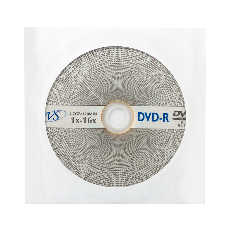 Диск DVD-R VS 4.7GB 16x 1шт. в бумажной упаковке
