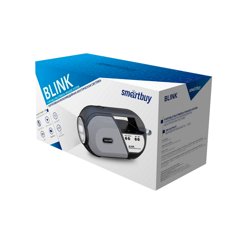 Портативная колонка Smartbuy BLINK bluetooth 5.0 SD FM черный (1/50)