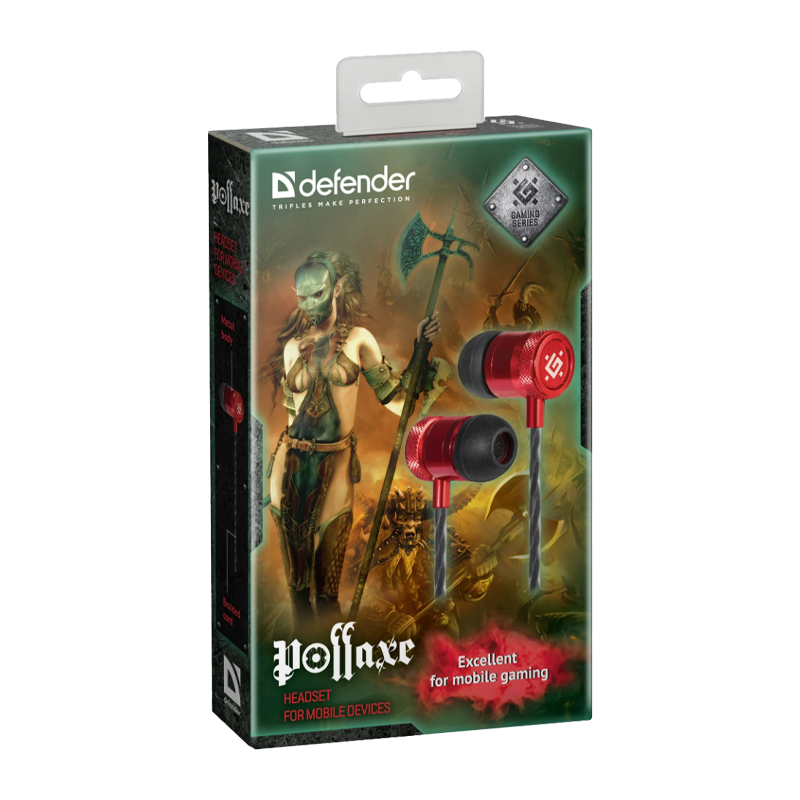 Наушники внутриканальные Defender Pollaxe красный (1/60)
