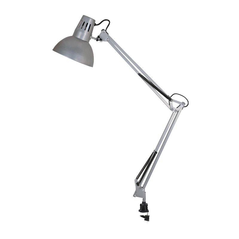 Светильник настольный Camelion KD-312 60W 230V E27 струбцина серебряный (1/12)