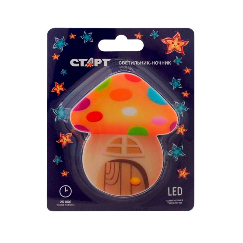 Ночник Старт Гриб-домик NL 3LED оранжевый
