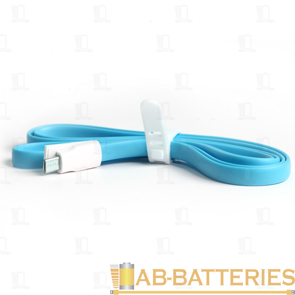 Кабель Smartbuy iK-12m USB (m)-microUSB (m) 1.2м 2.1A силикон голубой