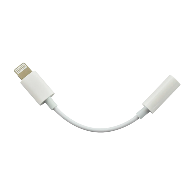 Переходник AUX Без бренда JH-001 Jack 3.5mm (f)-Lightning (m) пластик белый