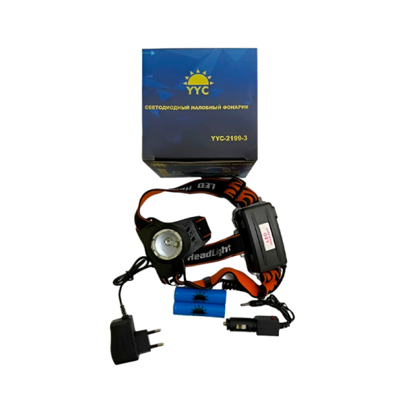 Фонарь налобный Без бренда YYC-2199 от аккумулятора черный