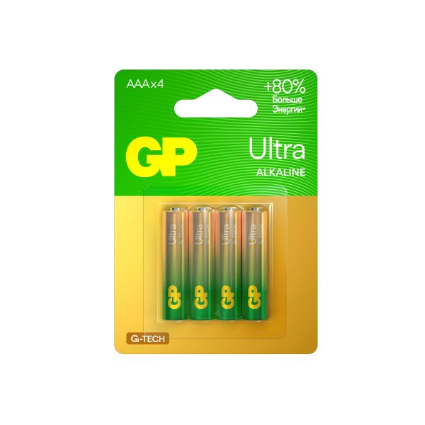 Батарейка GP ULTRA G-Tech LR03 AAA BL4 Alkaline 1.5V (4/40/320)