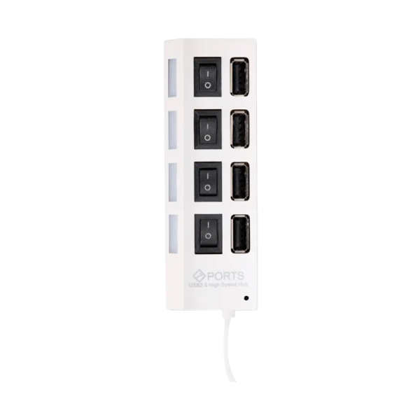 USB-Хаб Smartbuy 7204 4USB с выключателем белый