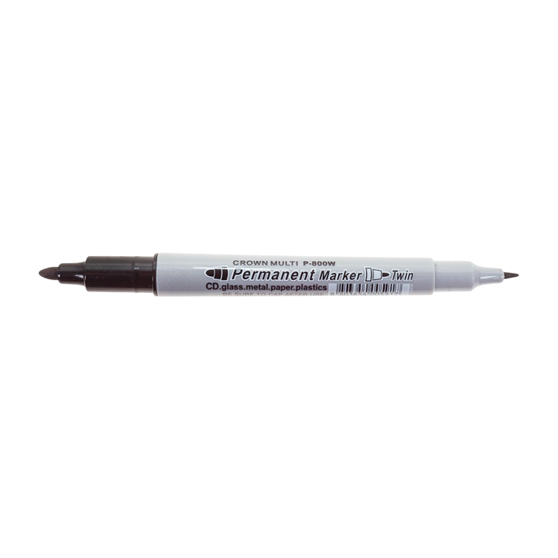 Маркер перманентный Crown Multi Twin P-800W 2.0/1.0 мм двусторонний черный (1/12/1152)