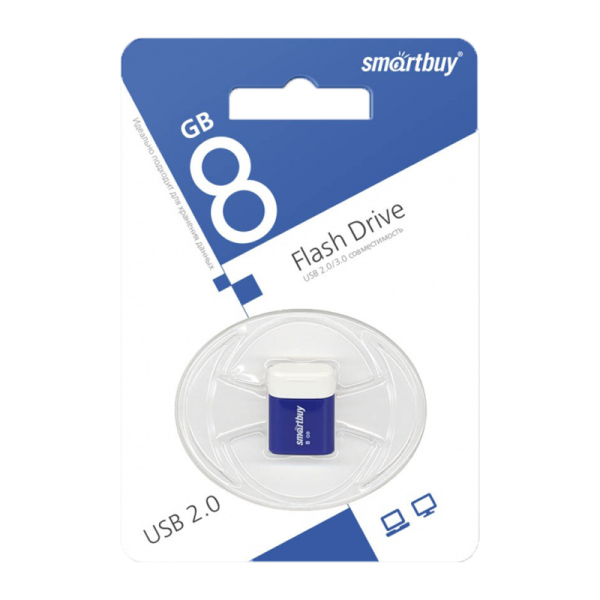Флеш-накопитель Smartbuy Lara 8GB USB2.0 пластик синий