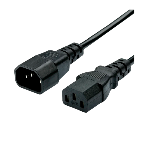 Кабель питания GoPower C14 (m)-C13 (f) 1.8м ПВХ 0.75мм удлинитель черный (1/10/100)