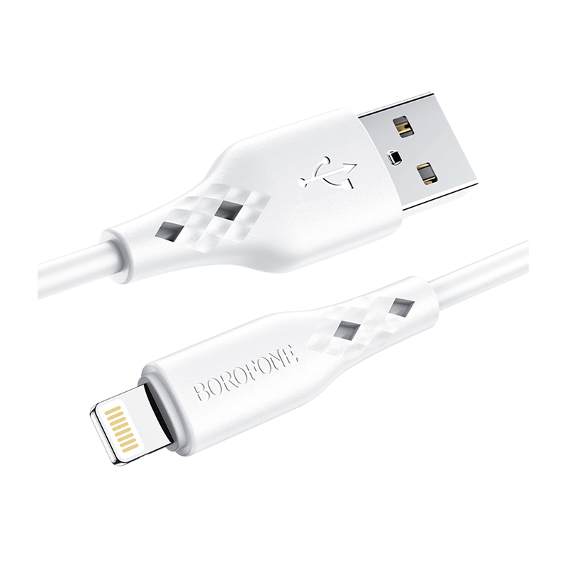 Кабель Borofone BX48 USB (m)-Lightning (m) 1.0м 2.4A ПВХ белый (1/360)