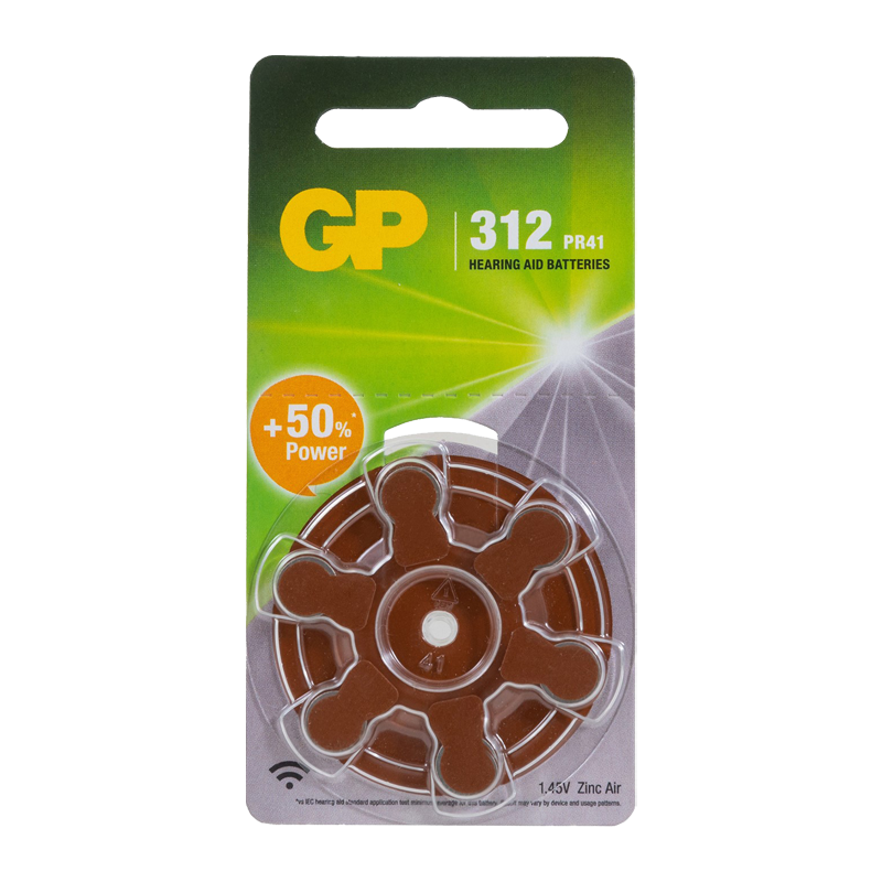 Батарейка GP ZA312 BL6 Zinc Air 1.45V (6/60/300/3000)