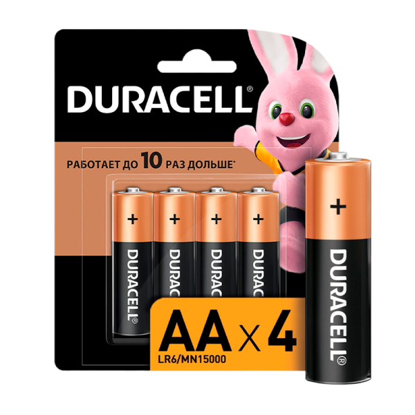 Батарейка Duracell Basic LR6 AA BL4 Alkaline 1.5V (4/80/18240)