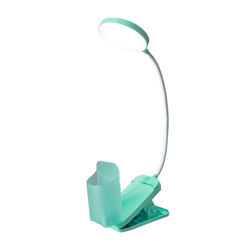 Светильник настольный Ultraflash UF-751 7W 230V прищепка 3 ур.ярк. зеленый (1/50)