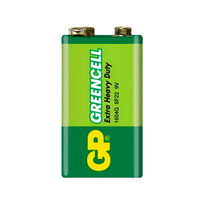 Батарейка GP GreenCell Крона 6F22 Shrink 1 Heavy Duty 9V (1/10/500) R