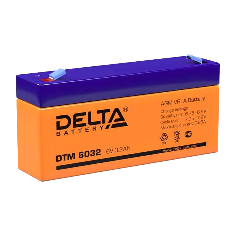 Аккумулятор свинцово-кислотный Delta DTM 6032 6V 3.2Ah (1/20)