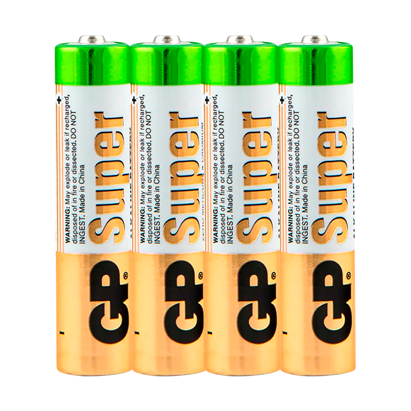 Батарейка GP Super LR03 AAA Shrink 4 Alkaline 1.5V (4/96/192/384)