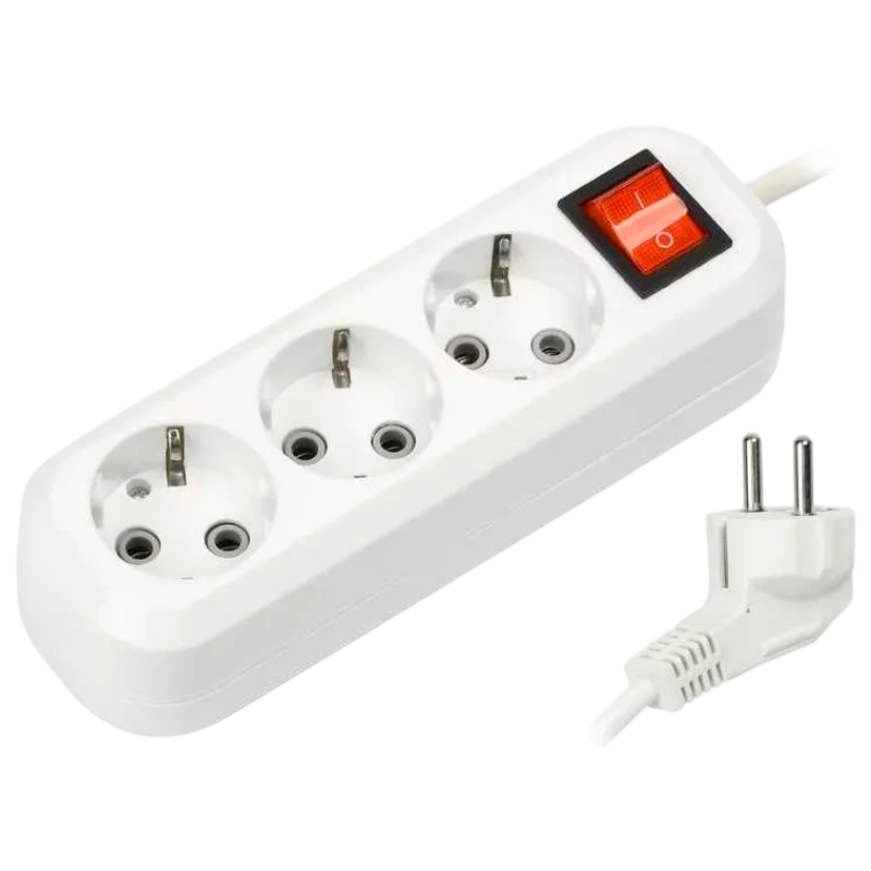 Удлинитель Smartbuy 3р.С/З 16A 1.5м с выкл. ПВС 3x1мм² белый (1/50)