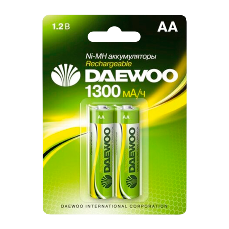 Аккумулятор бытовой Daewoo HR6 AA BL2 NI-MH 1300mAh (2/20/100)