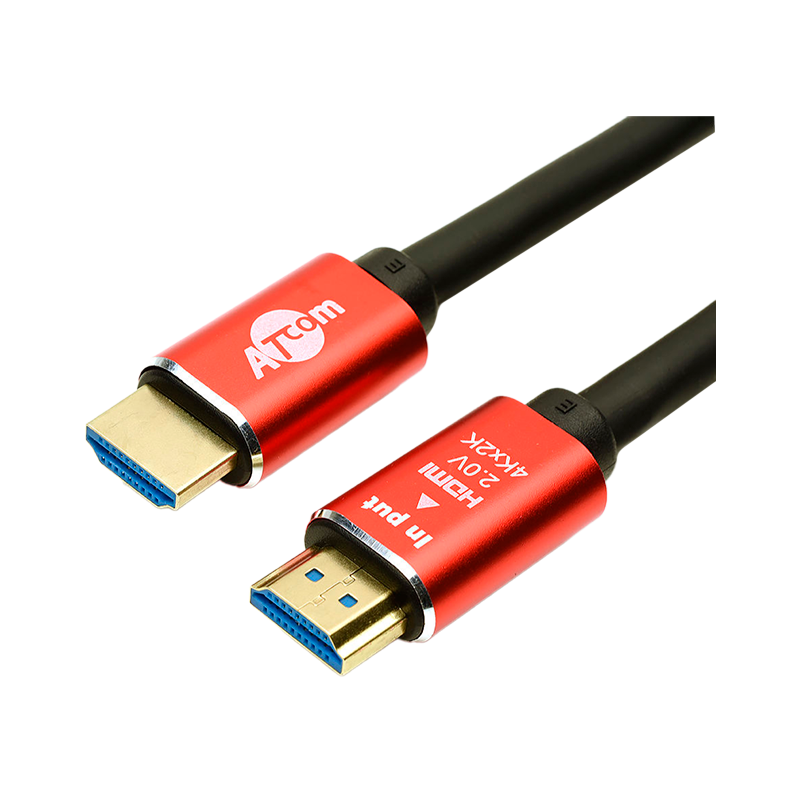 Кабель Atcom AT5943 HDMI (m)-HDMI (m) 5.0м ПВХ ver.2.0 красный в пакете (1/60)