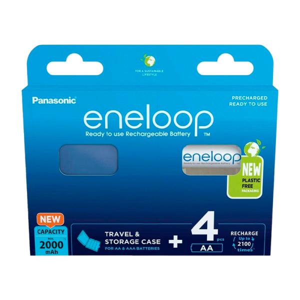 Аккумулятор предзаряженный RTU Panasonic HR6 AA BL4 NI-MH eneloop 2000mAh пласт. футл. (4/40/160)
