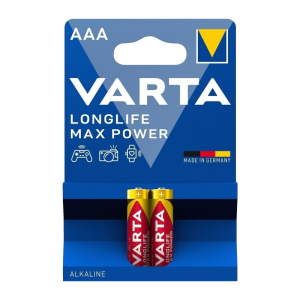 Батарейка Varta LONGLIFE MAX POWER (MAX TECH) LR03 AAA BL2 Alkaline 1.5V (4703) (2/20/100)