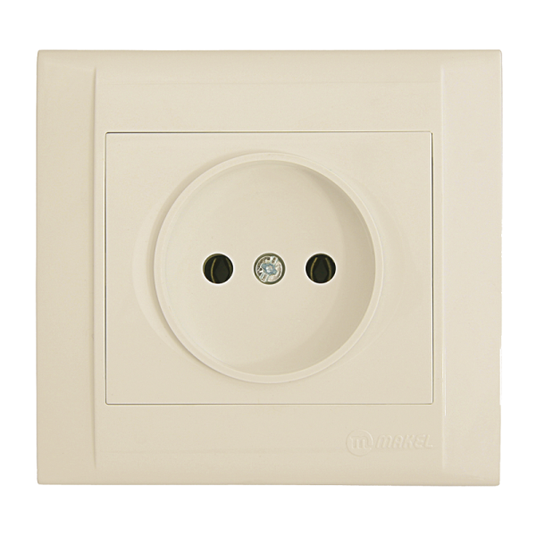 Розетка Makel Defne 1гн. 16A Б/З кремовый 42010022 (1/12)