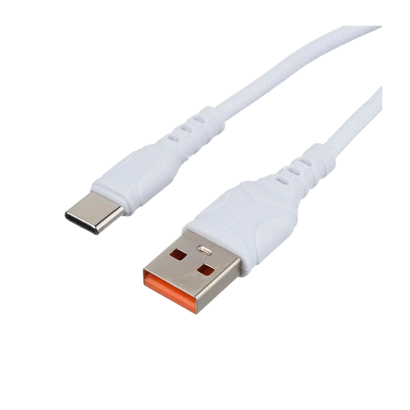 *Кабель GoPower GP06T USB (m)-Type-C (m) 1.0м 2.4A ПВХ белый (1/200/800) 