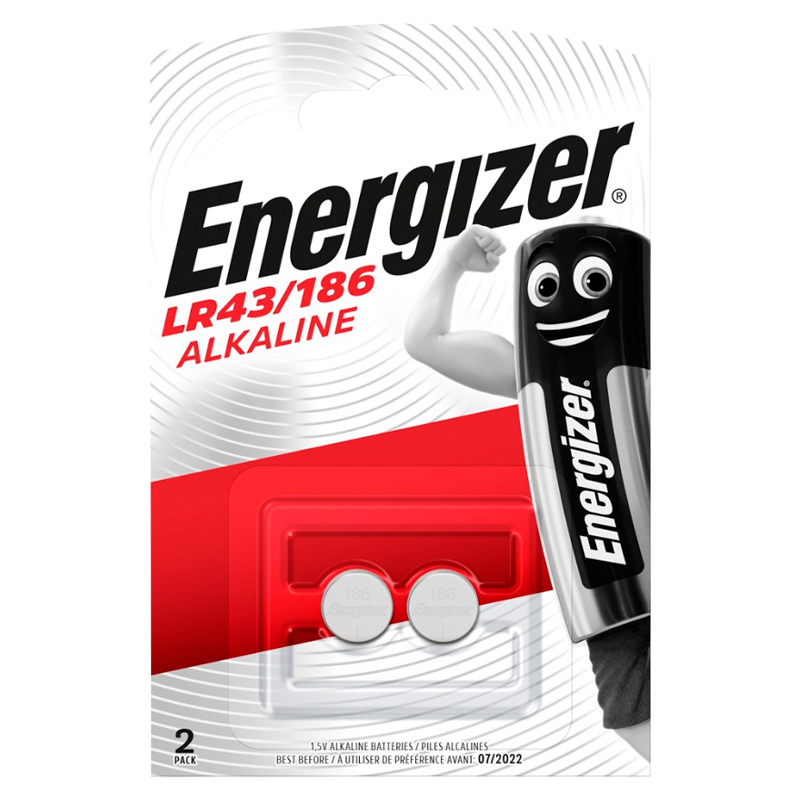 Батарейка Energizer G12/LR1142/LR43/386A/186 BL2 Alkaline 1.5V (2/20/200)