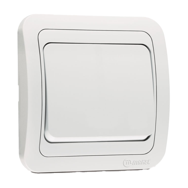 Выключатель Makel Mimoza 1-клав.10A пластик белый 12001 (1/12)