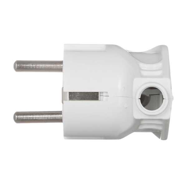 Вилка электрическая Makel С/З угловая белый 10027 (1/125)