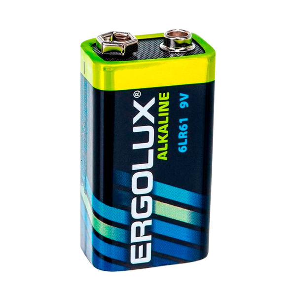 Батарейка Ergolux Крона 6LR61 BL1 Alkaline 9V (1/12/60)