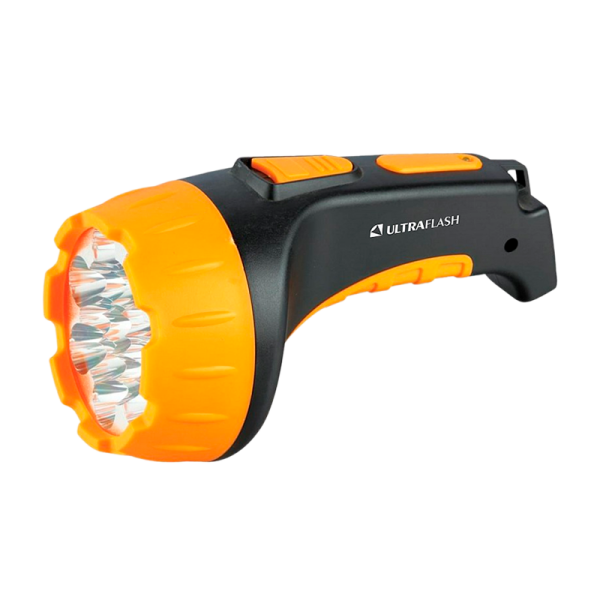Фонарь туристический Ultraflash LED3815 2W 15LED от аккумулятора IP22 прямая подзарядка черный желты