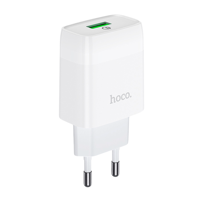 Сетевое З/У HOCO C72Q 1USB 2.4A 18W QC3.0 белый (1/36/216)