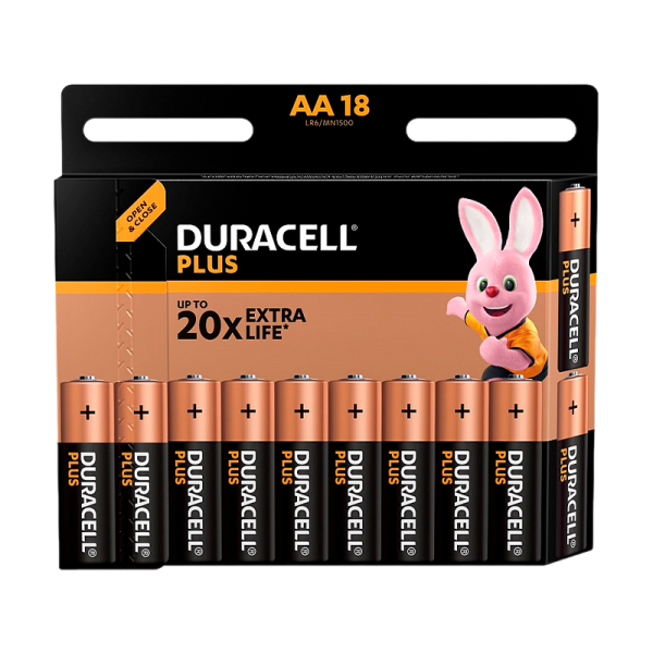 Батарейка Duracell Plus LR6 AA BL18 Alkaline 1.5V (18/180/17100)