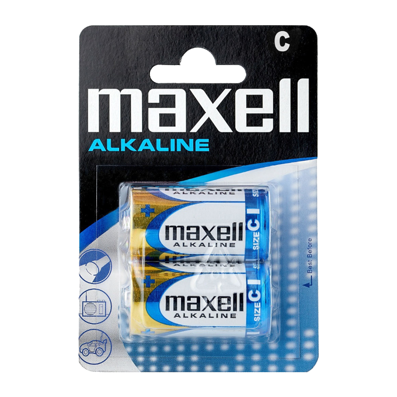 Батарейка Maxell LR14 C BL2 Alkaline 1.5V (2/24/120)