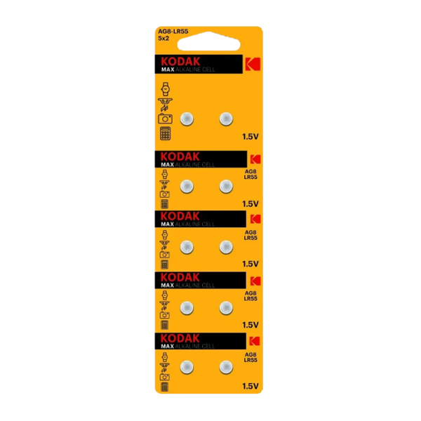 Батарейка Kodak G8/LR1120/LR55/391A/191 BL10 Alkaline 1.5V (10/100/1000)