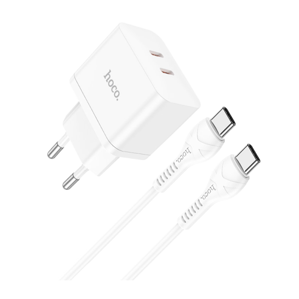 Сетевое З/У HOCO N29 2Type-C 35W с кабелем Type-C-Type-C черный (1/13/130)