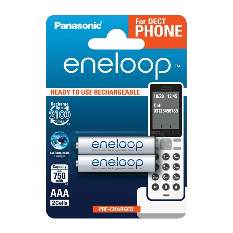 Аккумулятор предзаряженный RTU Panasonic HR03 AAA BL2 NI-MH eneloop DECT 750mAh (2/20/240)