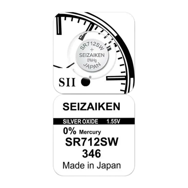 Батарейка SEIZAIKEN 346 (SR712SW) Silver Oxide 1.55V (1/10/100/1000)