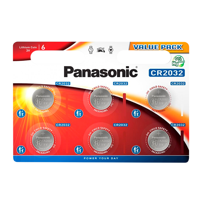 Батарейка Panasonic Power Cells CR2032 BL6 Lithium 3V (6/120/480)