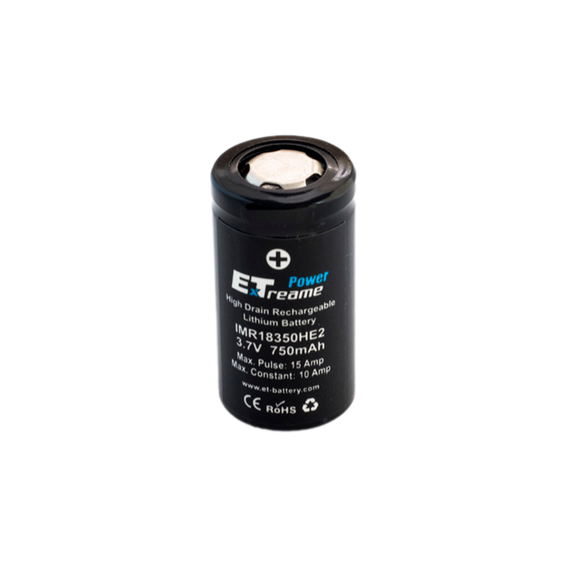 Аккум. ET IMR18350HE2 Deluxe Pack 2 бытовой + 750mAh, Li-Ion, в пластиковом боксе на 2шт (2/100)